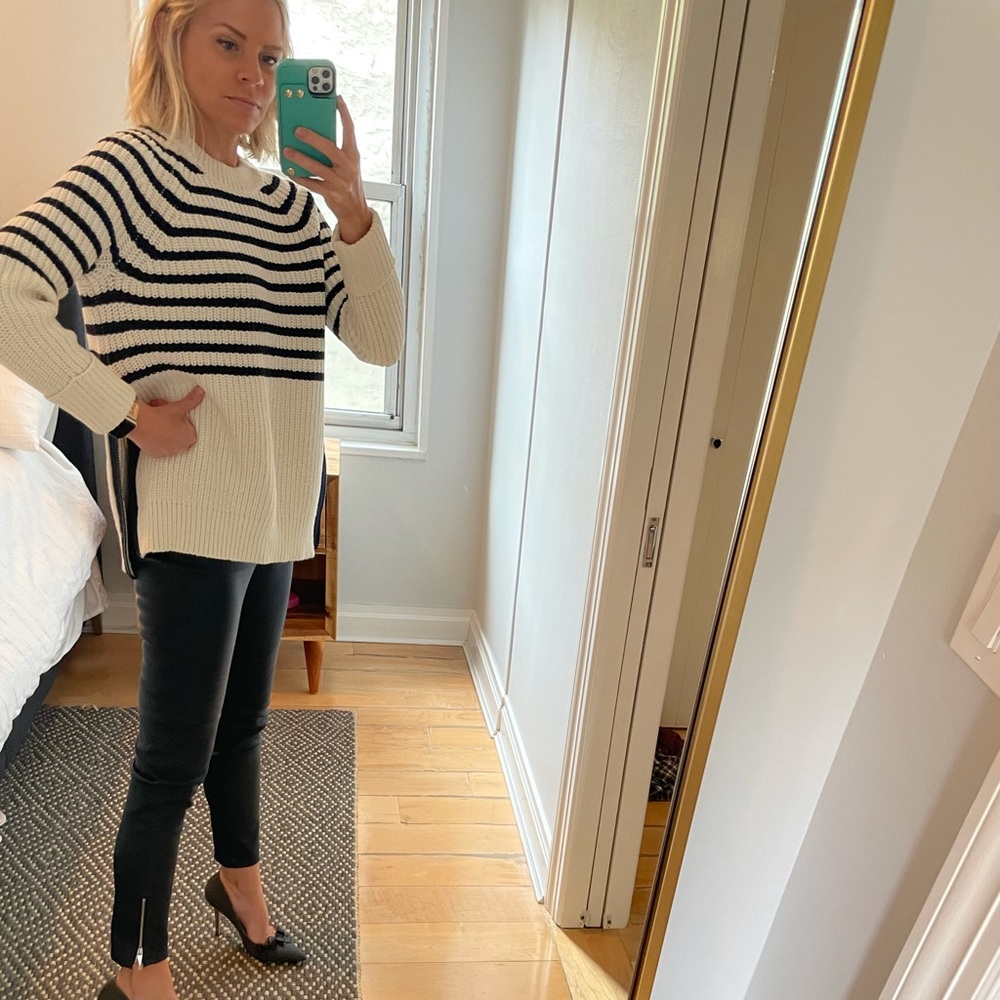 Nautical KSNY oversized sweater w/ side zip